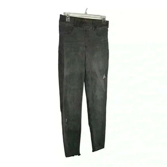 SPANX high waist pull on distressed black skinny denim jeans-sizeMedium - Picture 2 of 6